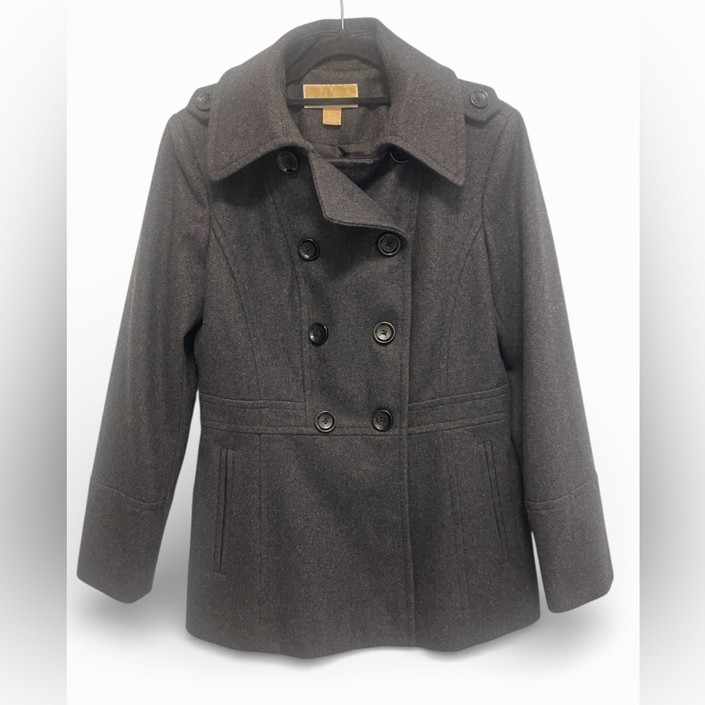 Michael Kors Wool Blend Peacoat Gray Double Breasted Size Small